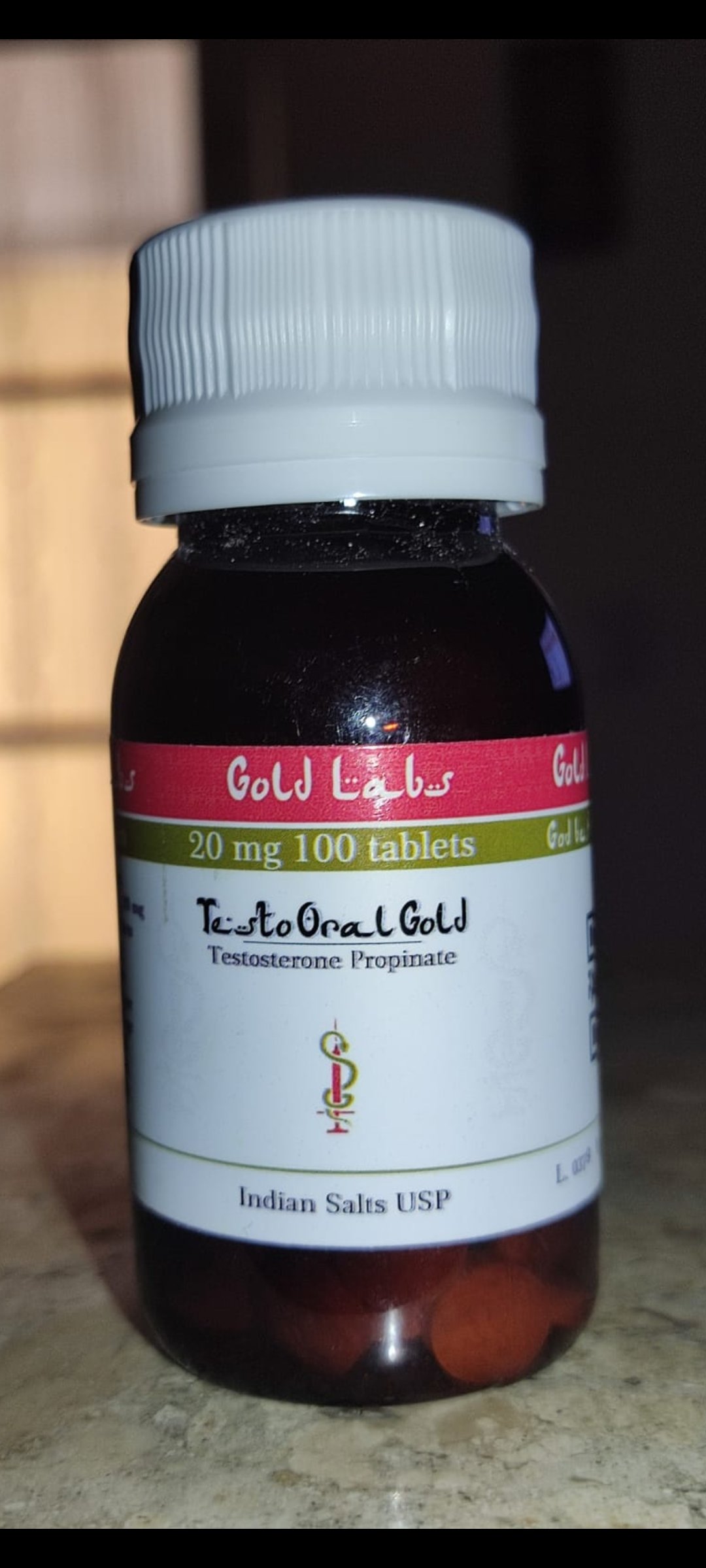 Testosterona Oral 20MG – 100 Comprimidos – Gold Labs